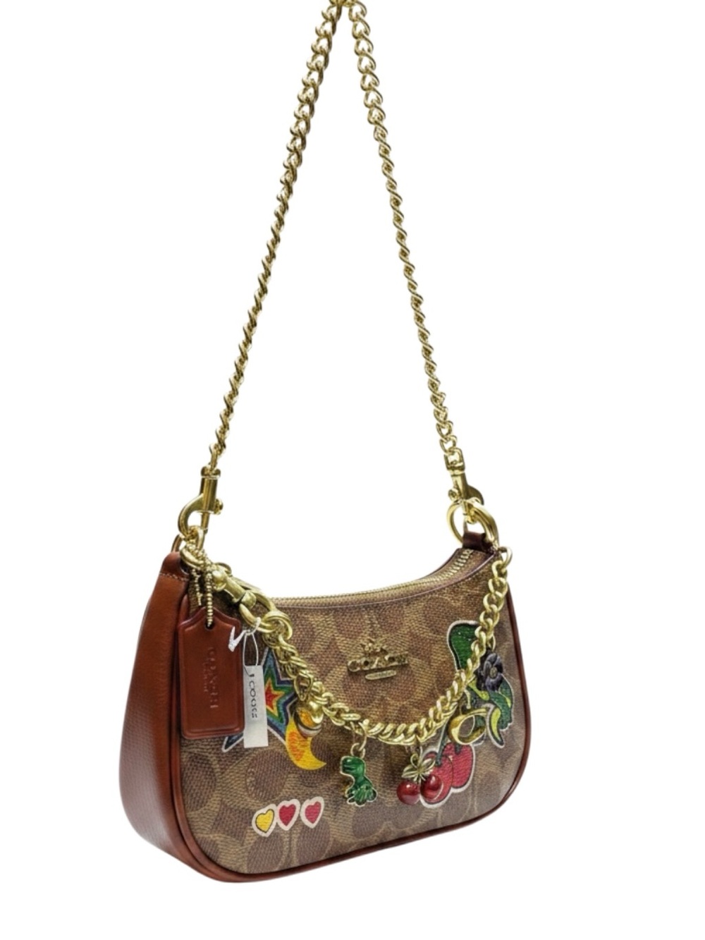 COACH Teri Mini Rexy Sticker Crossbody + Motif Charm Set NWOT